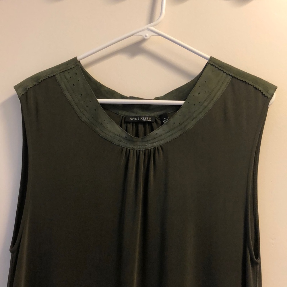 Anne Klein silk and leather dress size Large